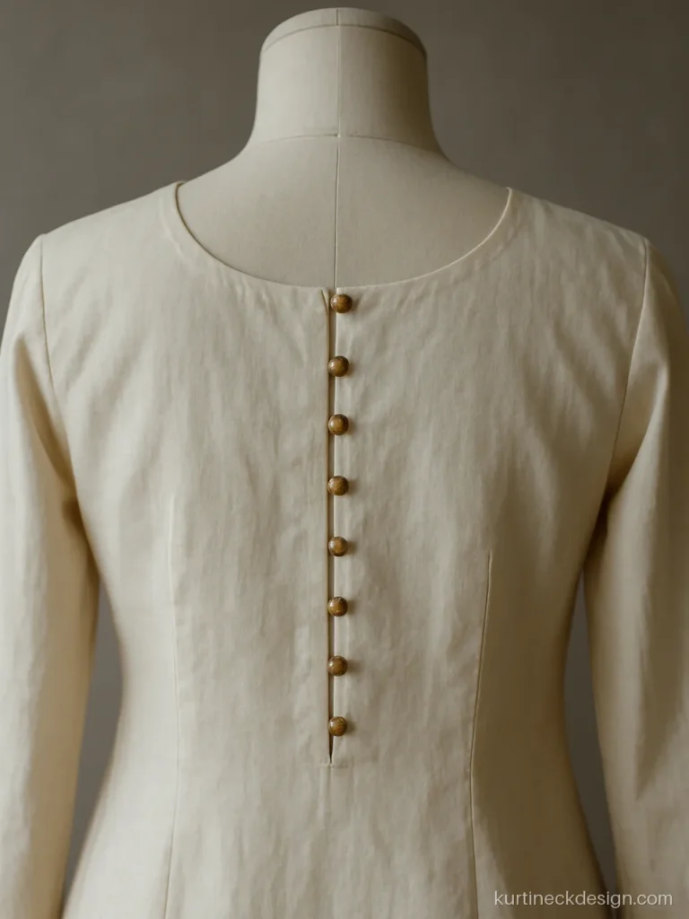 Ivory chudi with closed round back and a row of potli buttons